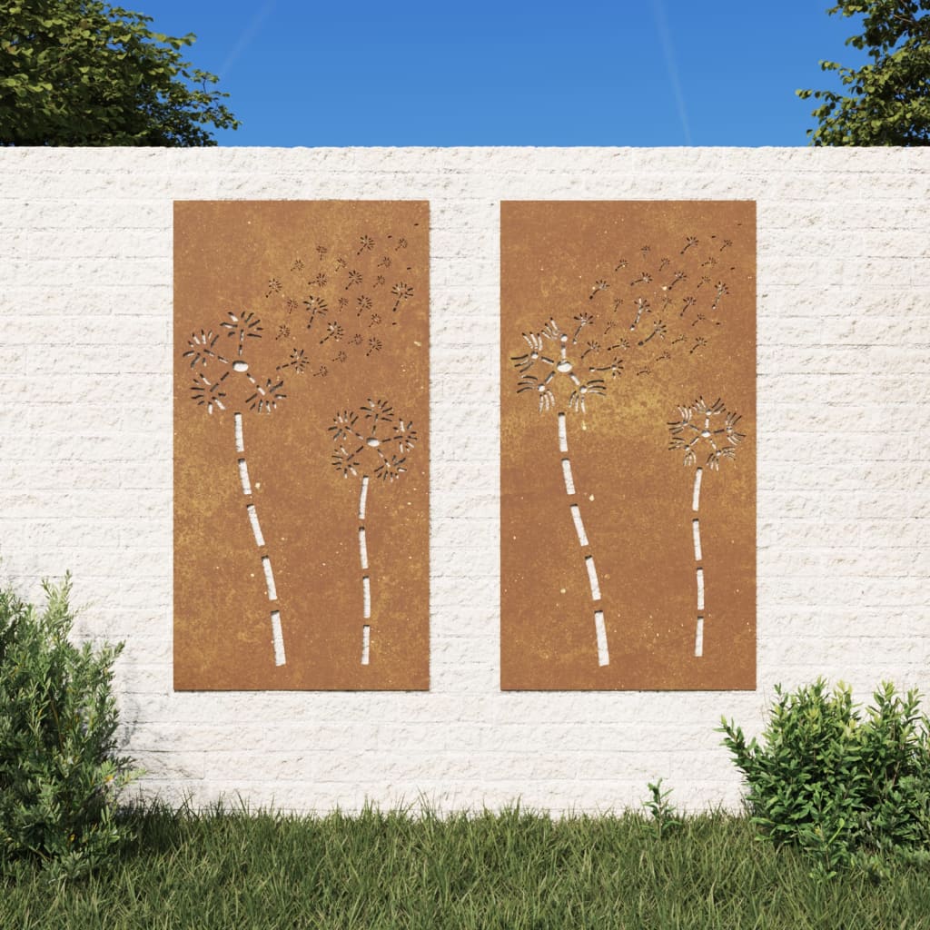 Décorations murales de jardin 2pcs 105x55 cm design de fleur - XIOS