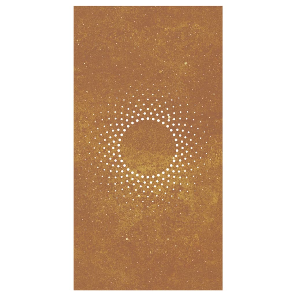 Décoration murale jardin 105x55cm acier corten design du soleil - XIOS