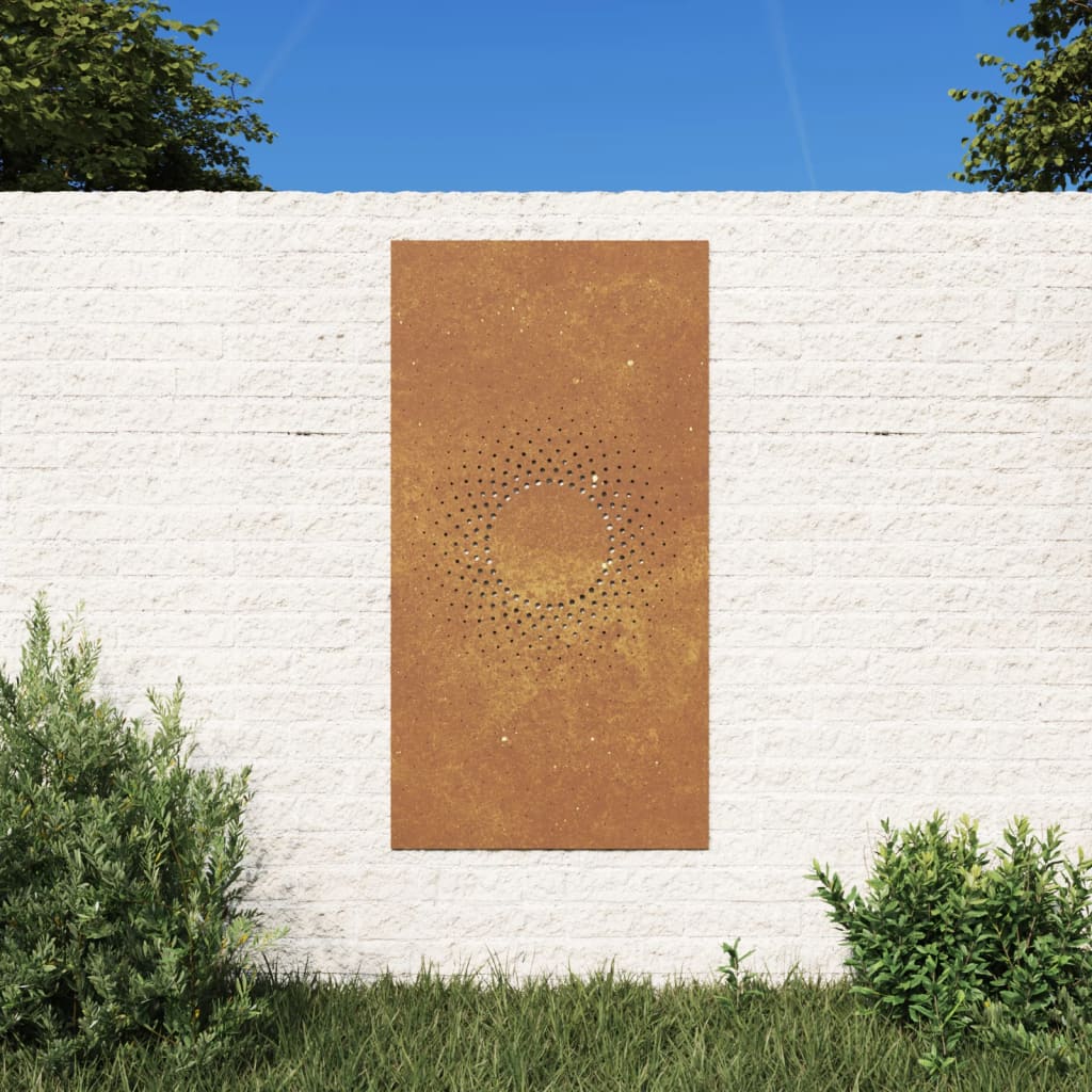 Décoration murale jardin 105x55cm acier corten design du soleil - XIOS