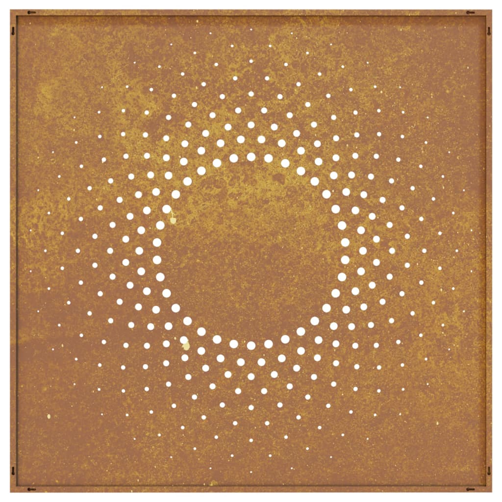 Décoration murale jardin 55x55 cm acier corten design du soleil - XIOS