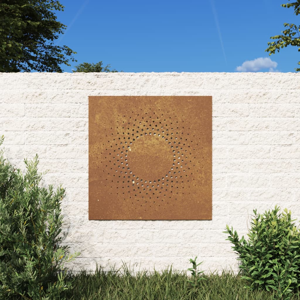 Décoration murale jardin 55x55 cm acier corten design du soleil - XIOS