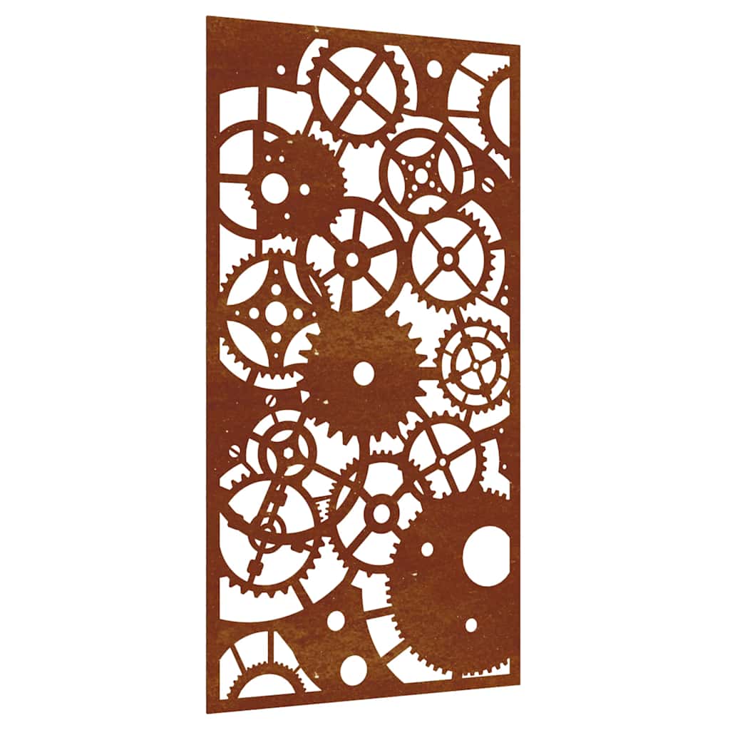 Décoration murale jardin 105x55 cm design de roue dentée