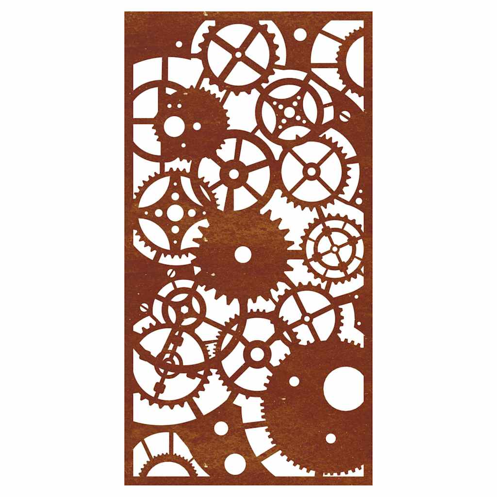 Décoration murale jardin 105x55 cm design de roue dentée