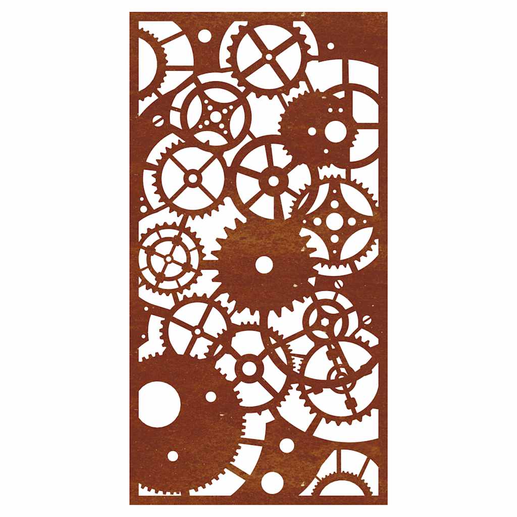 Décoration murale jardin 105x55 cm design de roue dentée