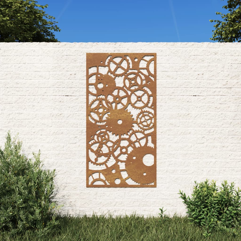 Décoration murale jardin 105x55 cm design de roue dentée - XIOS