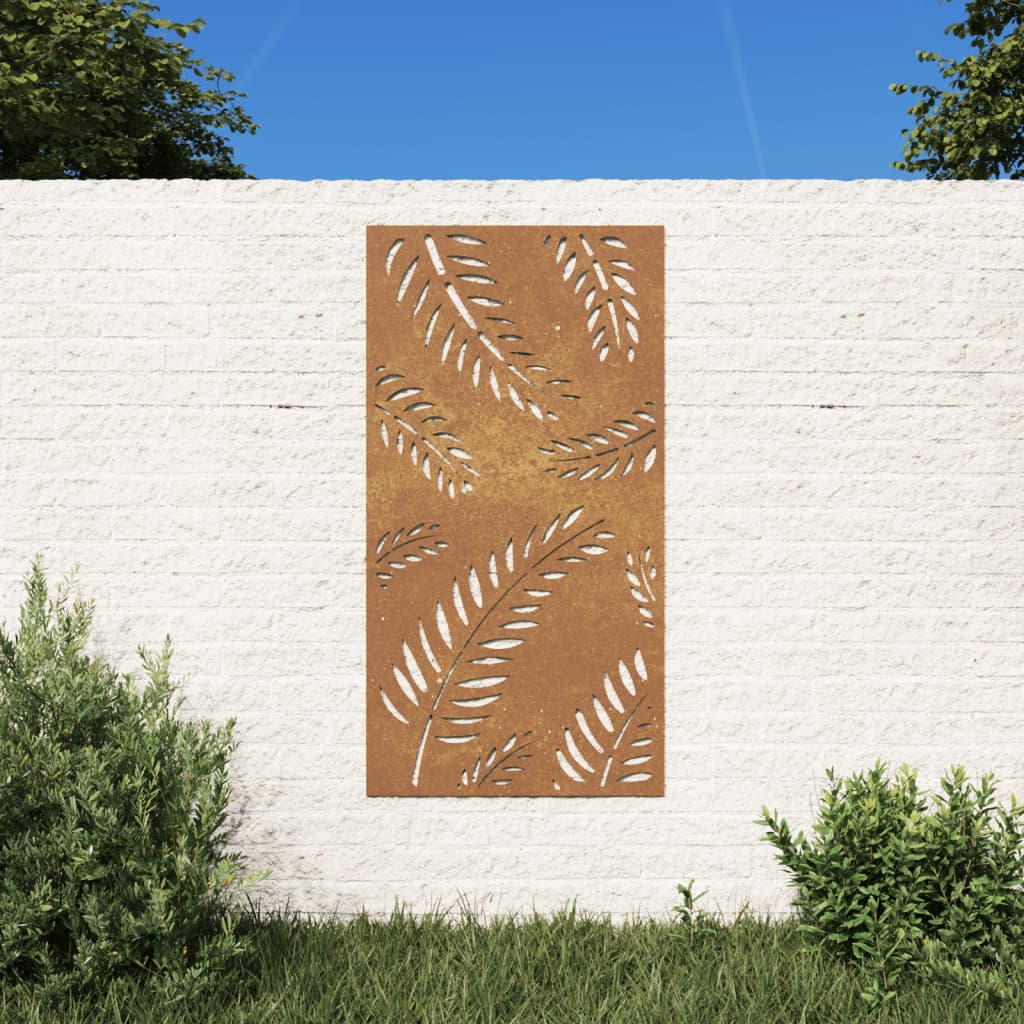 Décoration murale jardin 105x55 cm acier corten design feuille - XIOS