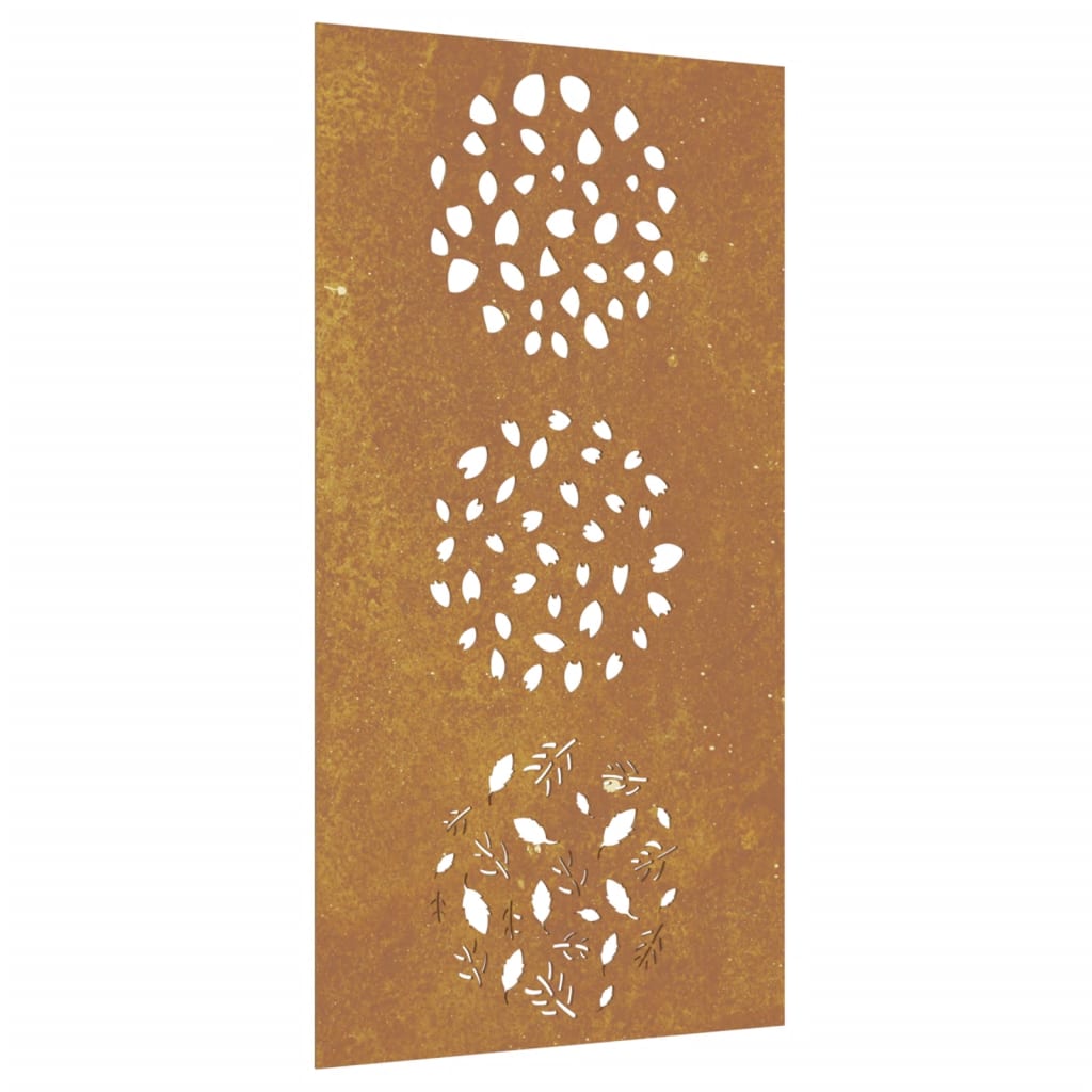 Décoration murale jardin 105x55 cm acier corten design feuille - XIOS