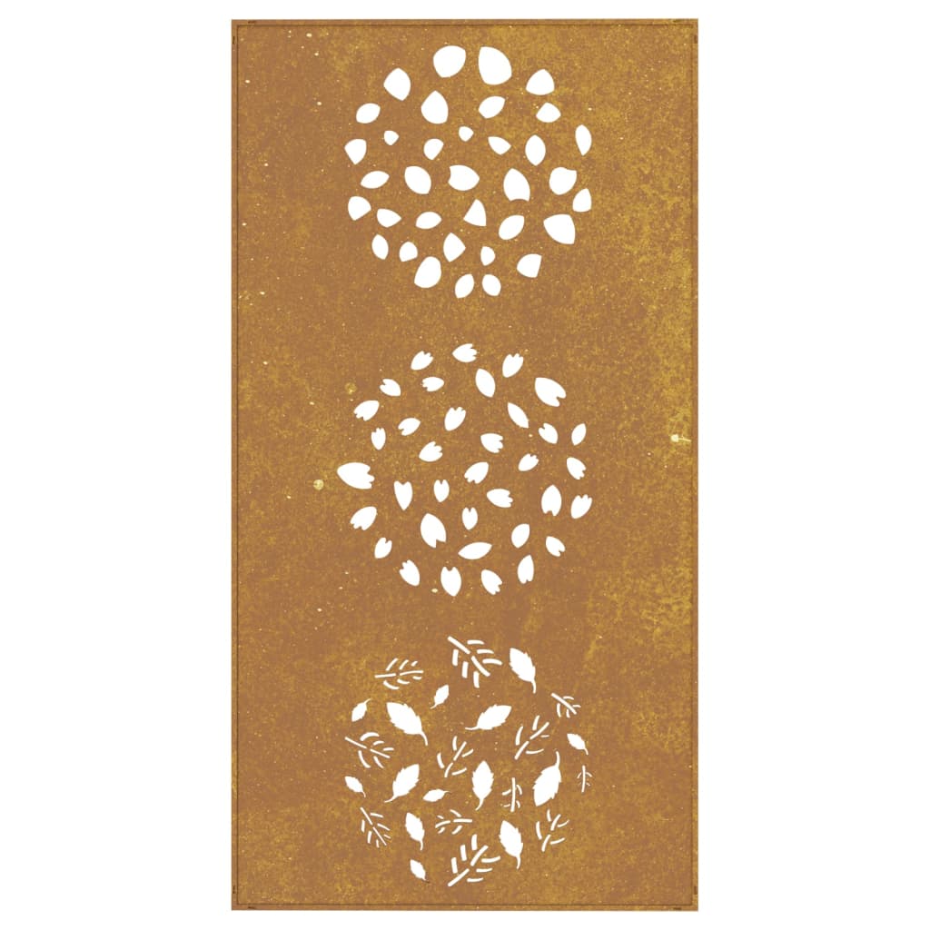 Décoration murale jardin 105x55 cm acier corten design feuille - XIOS