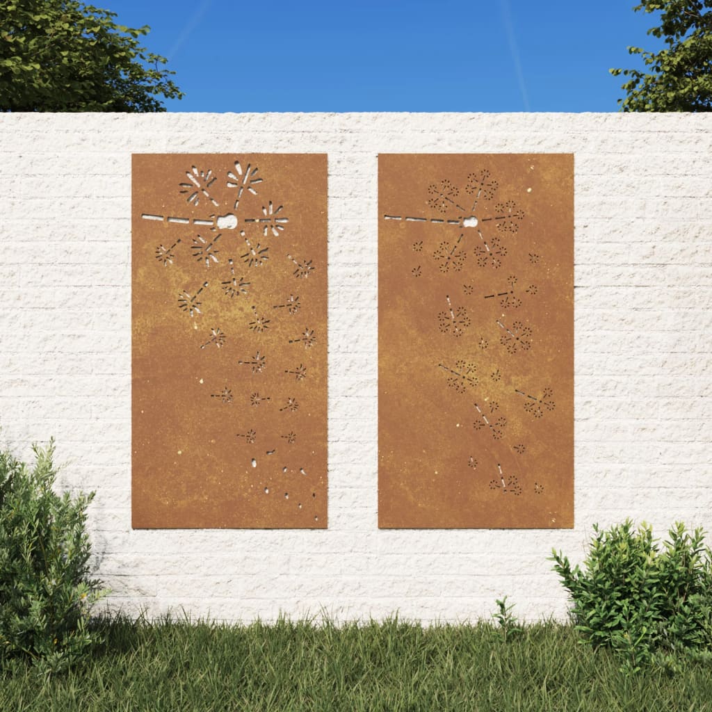 Décorations murales de jardin 2pcs 105x55 cm design de fleur - XIOS
