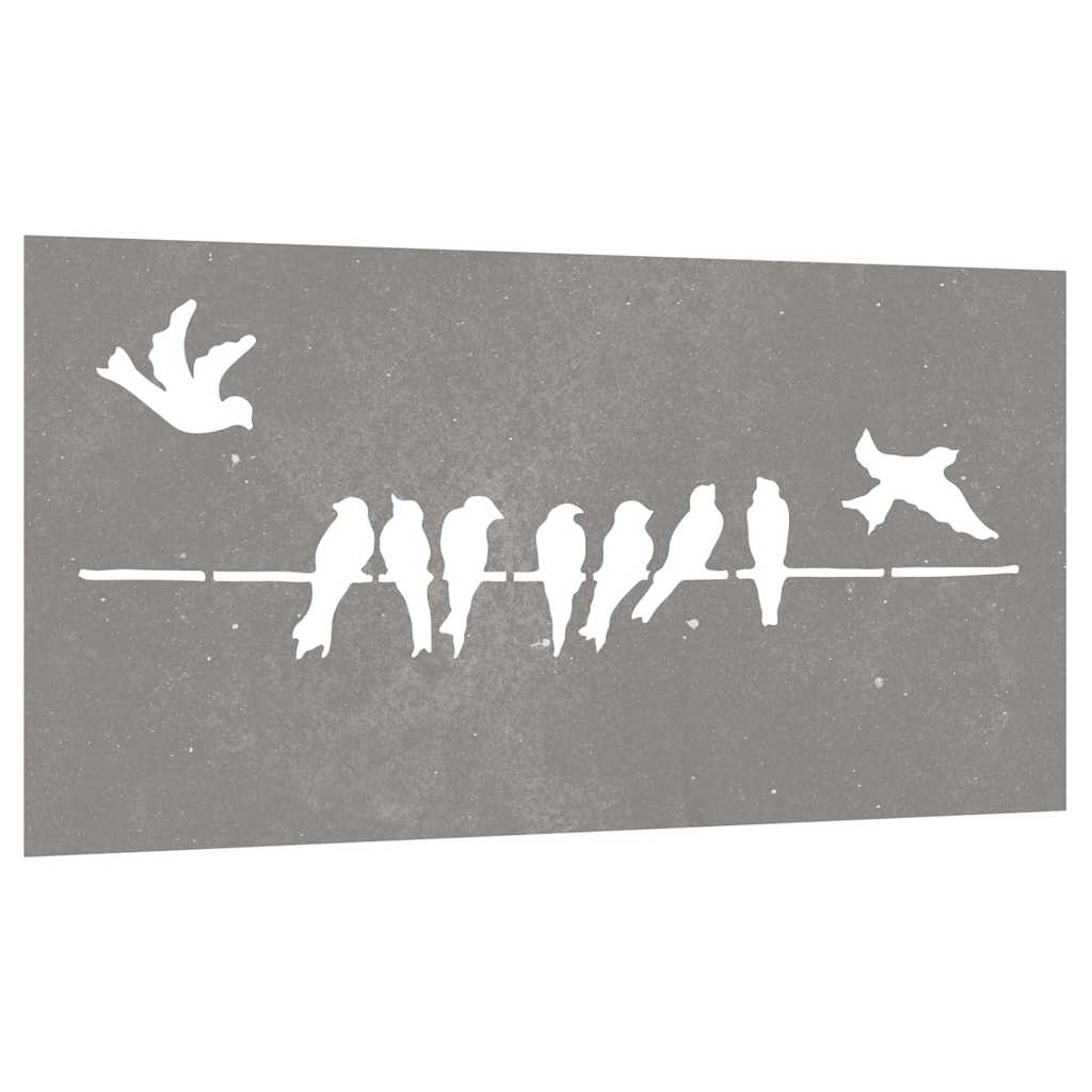 Décoration murale jardin 105x55 cm acier corten design d'oiseau
