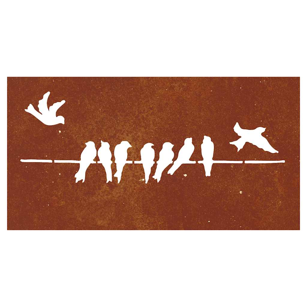 Décoration murale jardin 105x55 cm acier corten design d'oiseau