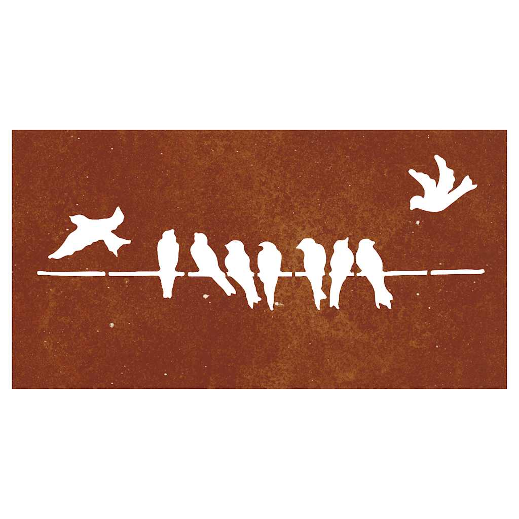 Décoration murale jardin 105x55 cm acier corten design d'oiseau