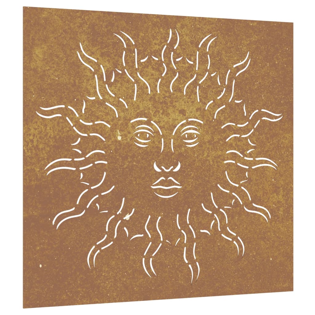 Décoration murale jardin 55x55 cm acier corten design du soleil - XIOS