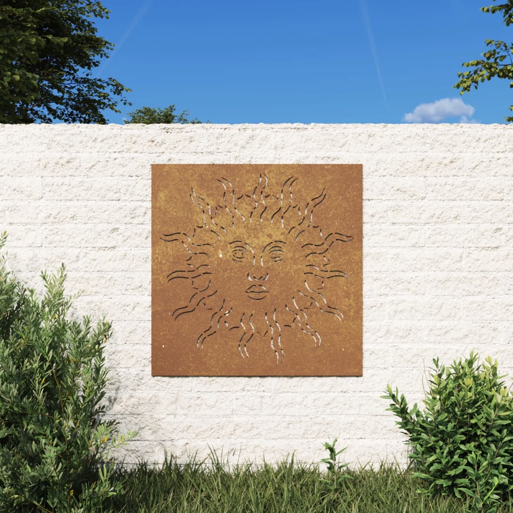 Décoration murale jardin 55x55 cm acier corten design du soleil - XIOS