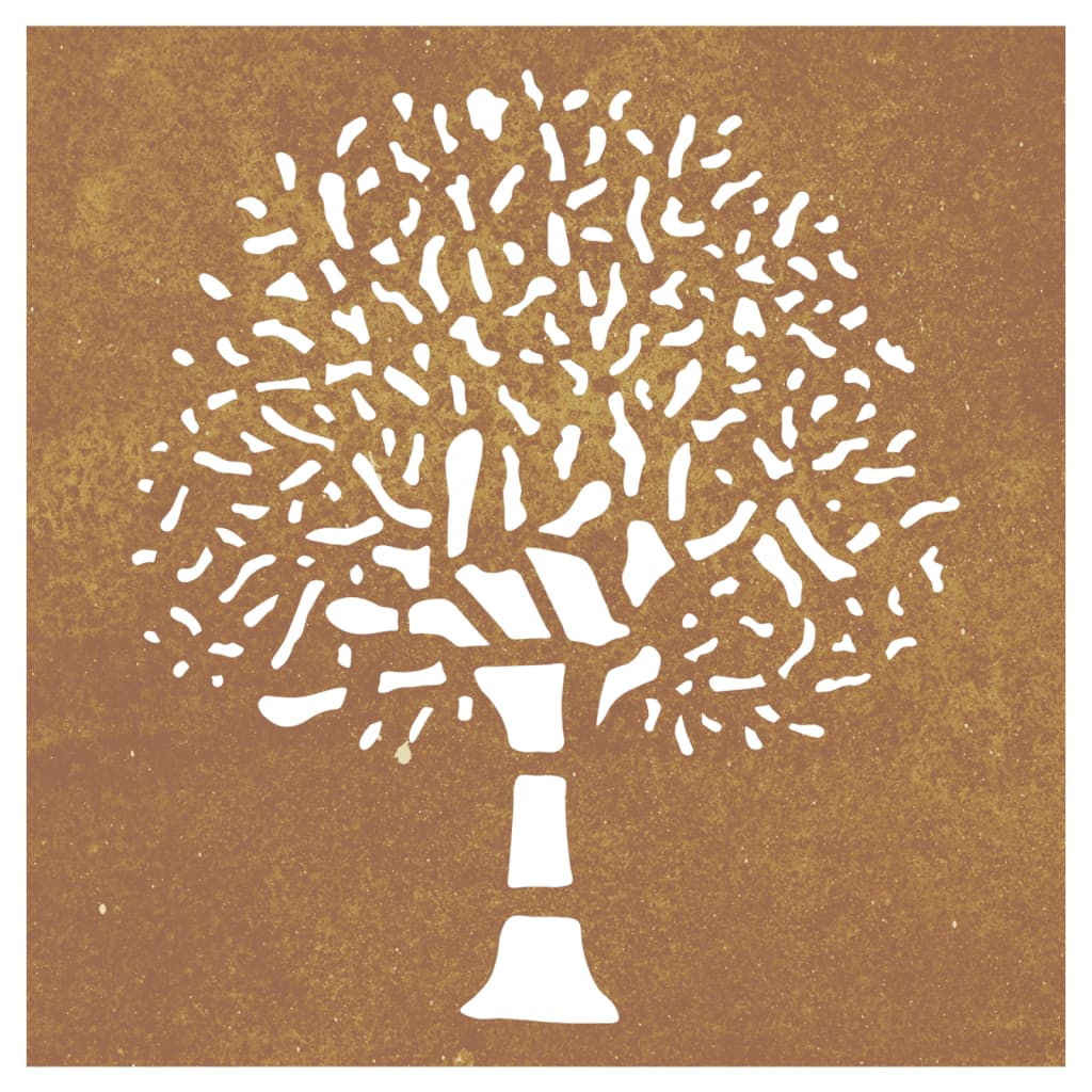 Décoration murale jardin 55x55 cm acier corten design d'arbre - XIOS