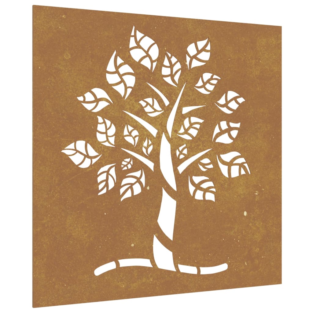 Décoration murale jardin 55x55 cm acier corten design d'arbre - XIOS