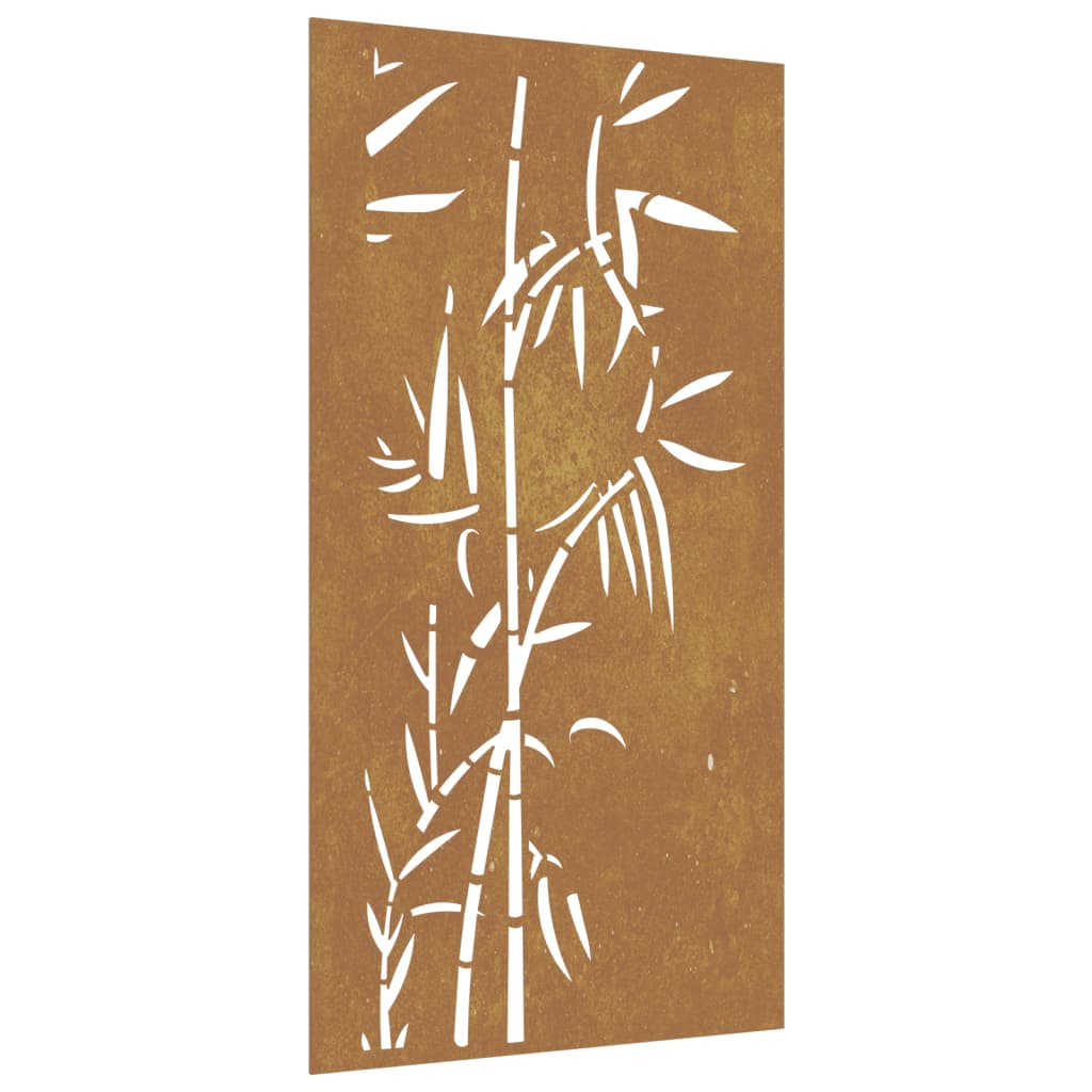 Décoration murale jardin 105x55 cm acier corten design bambou - XIOS