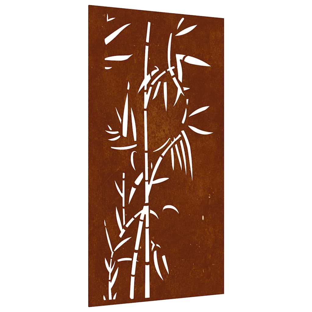 Décoration murale jardin 105x55 cm acier corten design bambou - XIOS