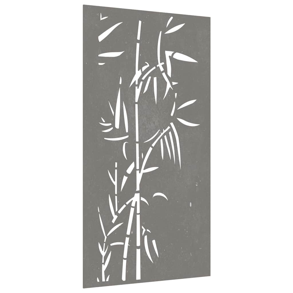 Décoration murale jardin 105x55 cm acier corten design bambou - XIOS