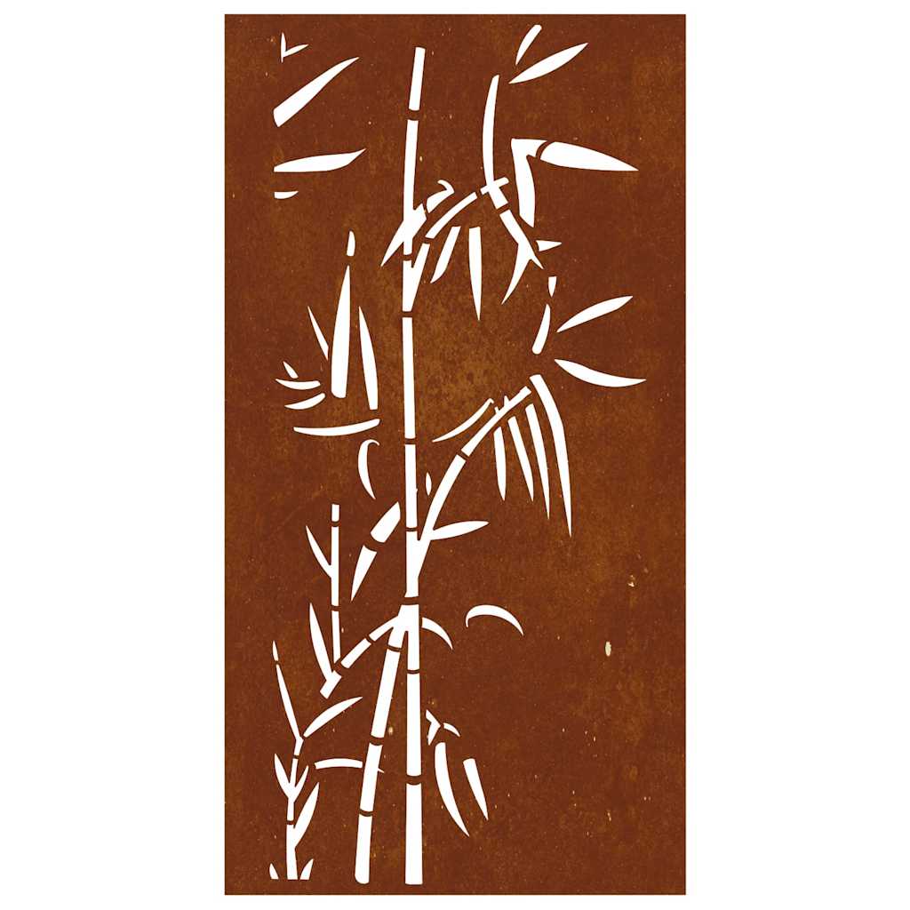 Décoration murale jardin 105x55 cm acier corten design bambou - XIOS