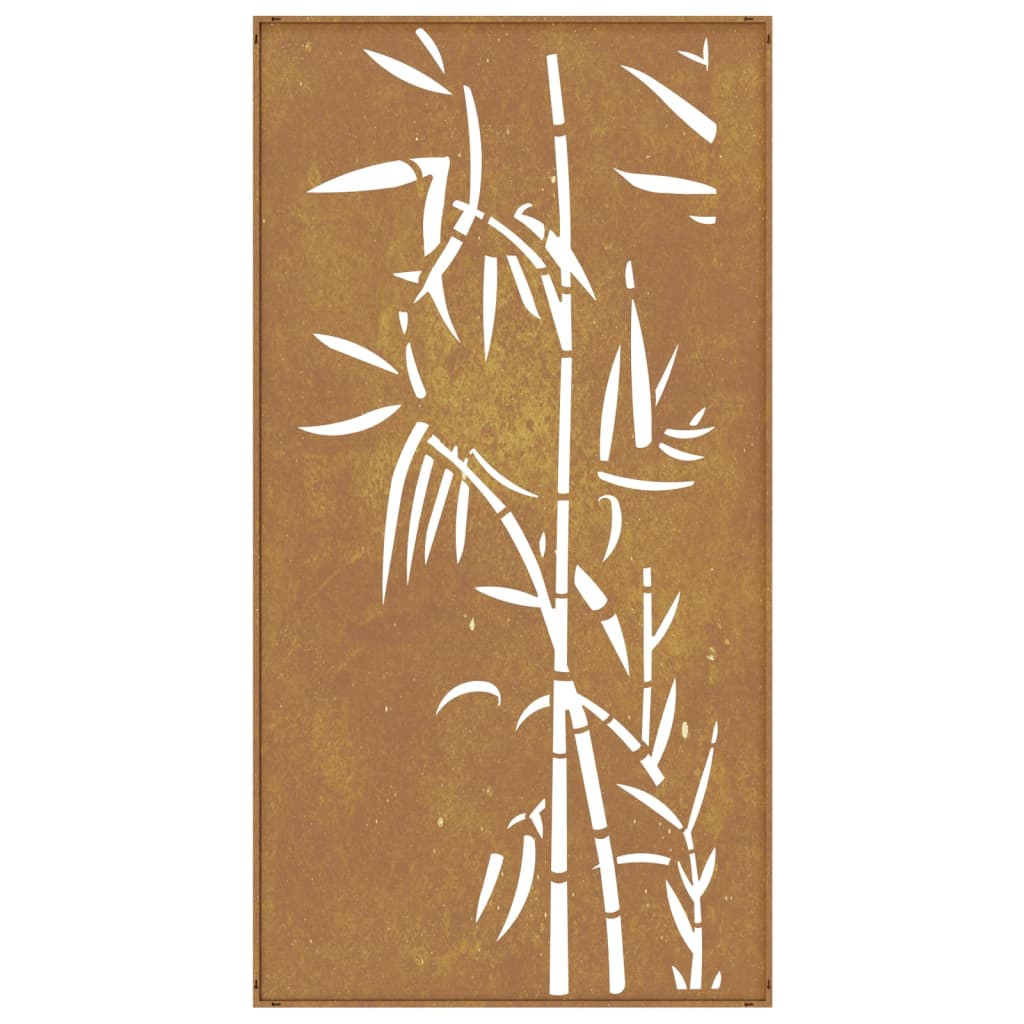Décoration murale jardin 105x55 cm acier corten design bambou - XIOS