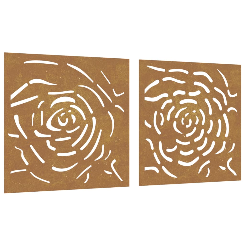 Décorations murales jardin 2 pcs 55x55 cm design de rose - XIOS