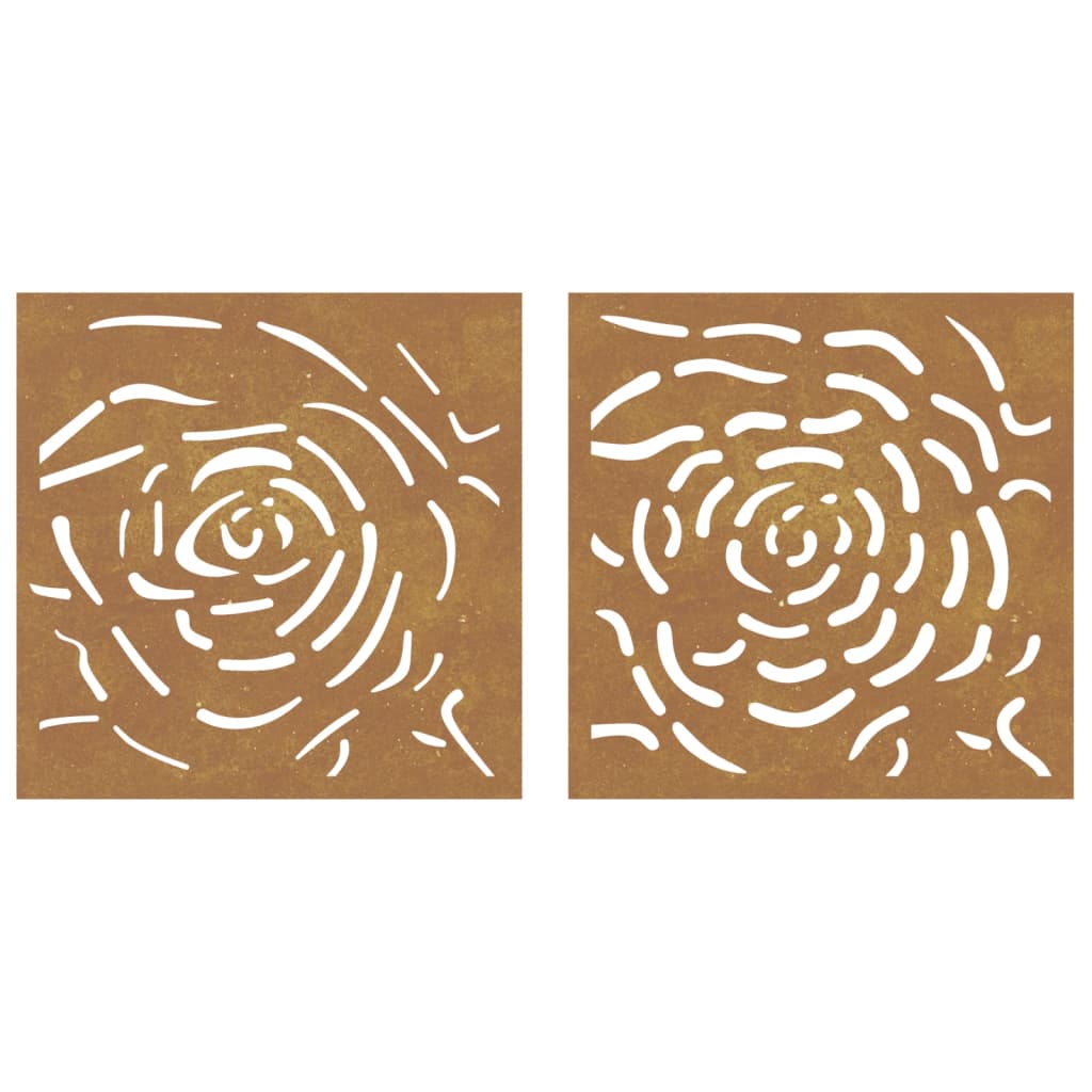 Décorations murales jardin 2 pcs 55x55 cm design de rose - XIOS
