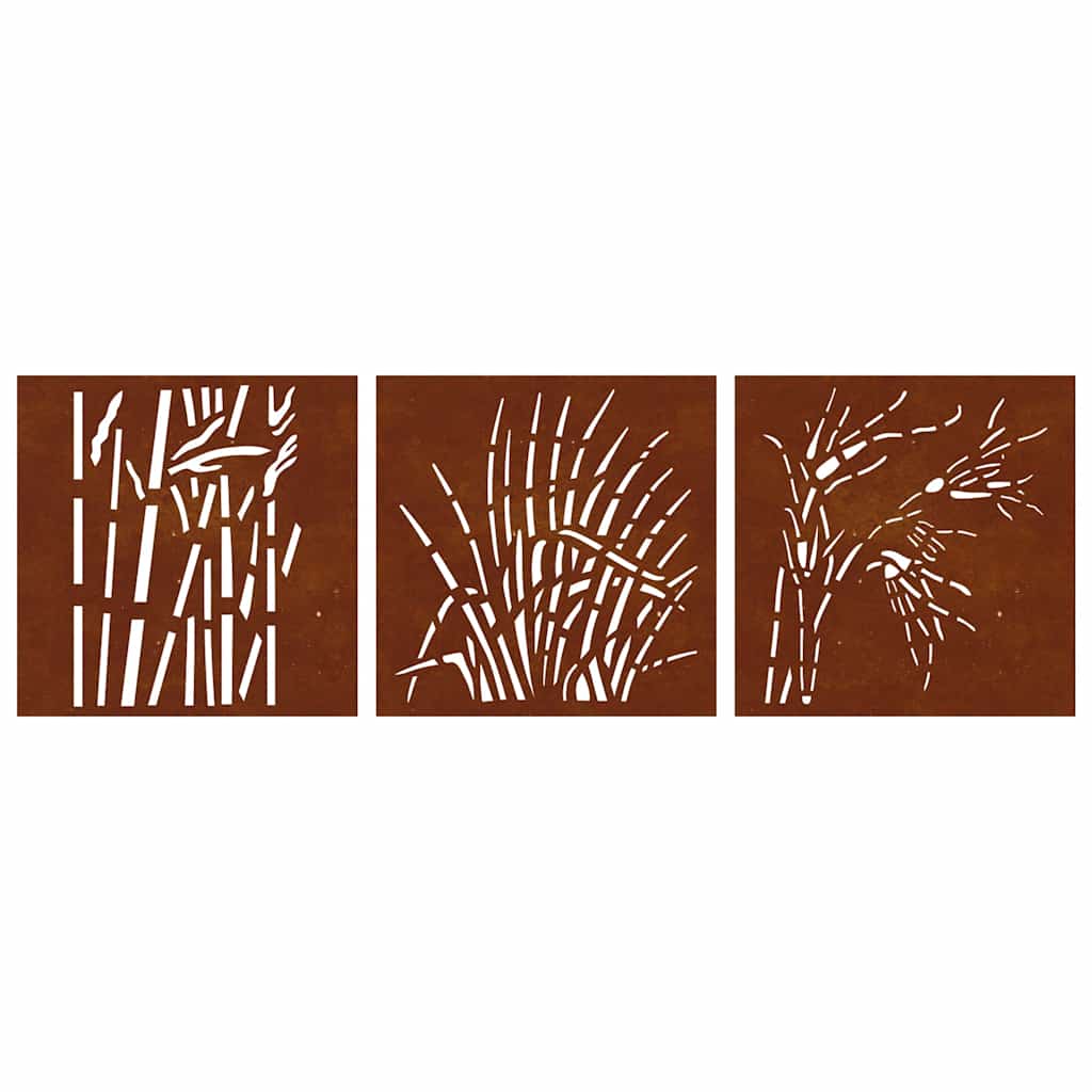 Décorations murales jardin 3 pcs 55x55 cm design d'herbe - XIOS