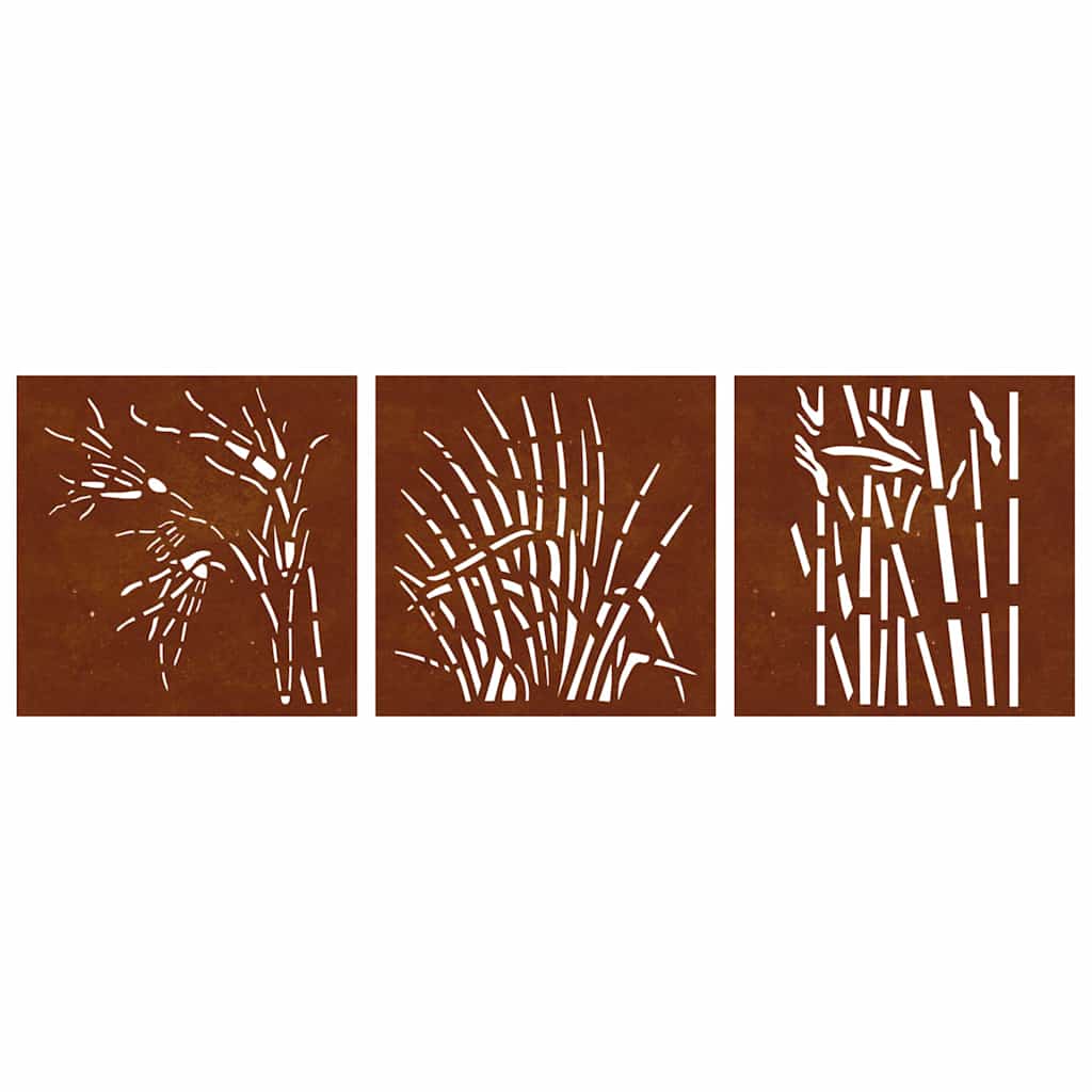 Décorations murales jardin 3 pcs 55x55 cm design d'herbe - XIOS