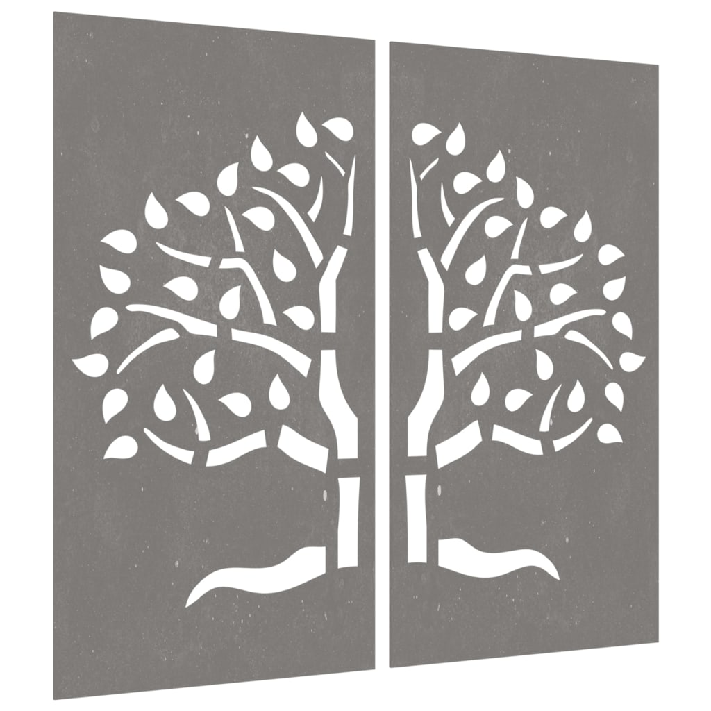 Décorations murales jardin 2 pcs 105x55 cm design d'arbre - XIOS