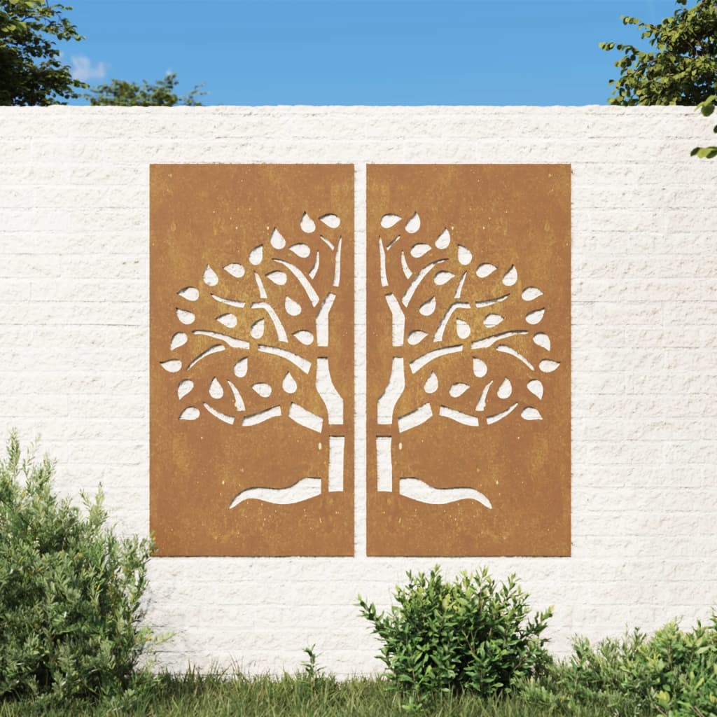 Décorations murales jardin 2 pcs 105x55 cm design d'arbre - XIOS