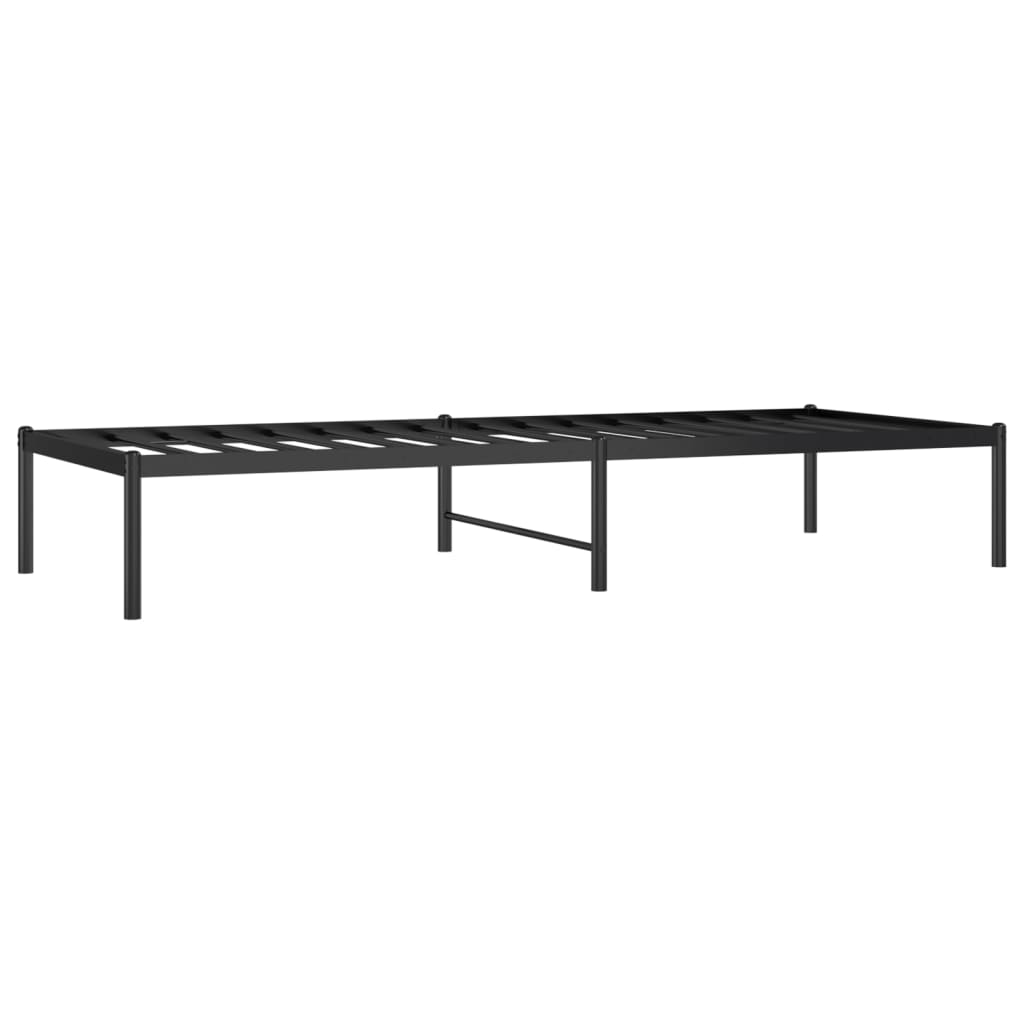 Cadre de lit métal sans matelas noir 75x190 cm - XIOS
