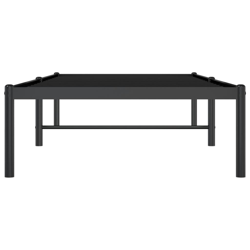 Cadre de lit métal sans matelas noir 75x190 cm - XIOS