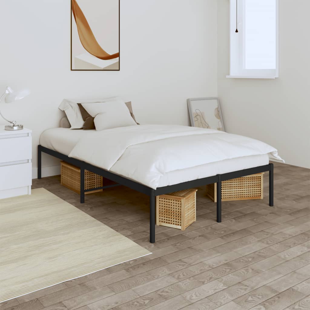 Cadre de lit métal sans matelas noir 120x190 cm - XIOS