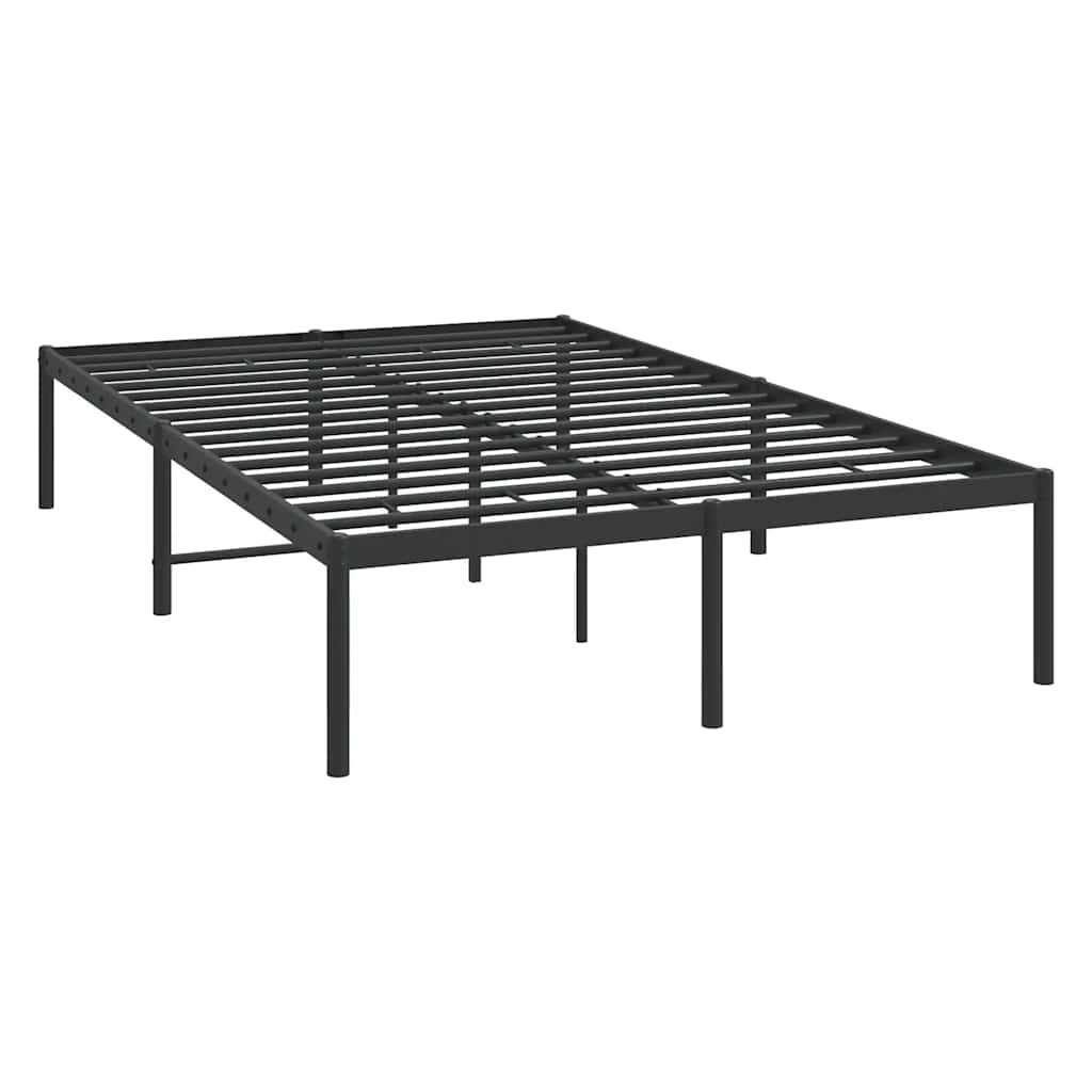 Cadre de lit métal sans matelas noir 135x190 cm - XIOS