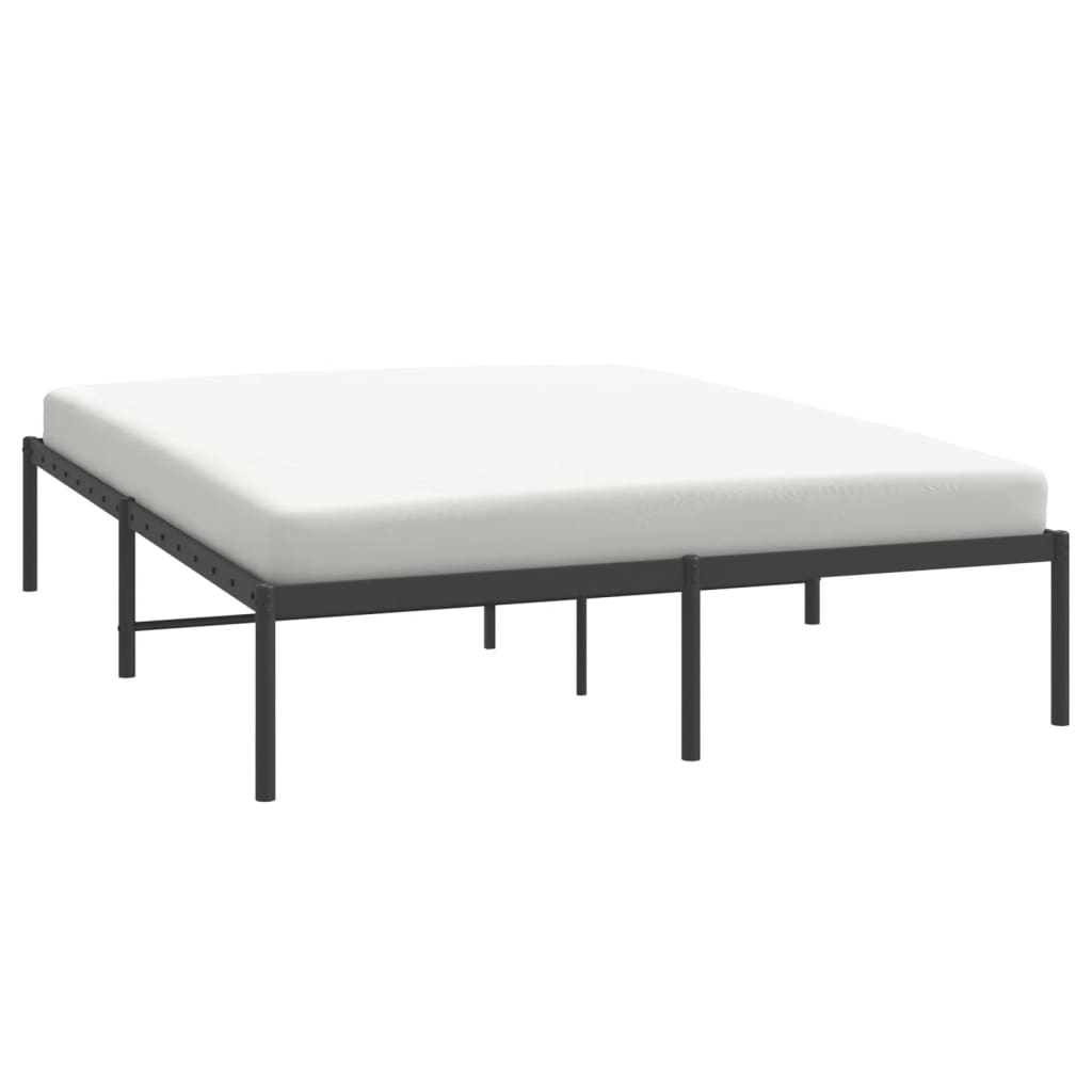 Cadre de lit métal sans matelas noir 140x190 cm - XIOS