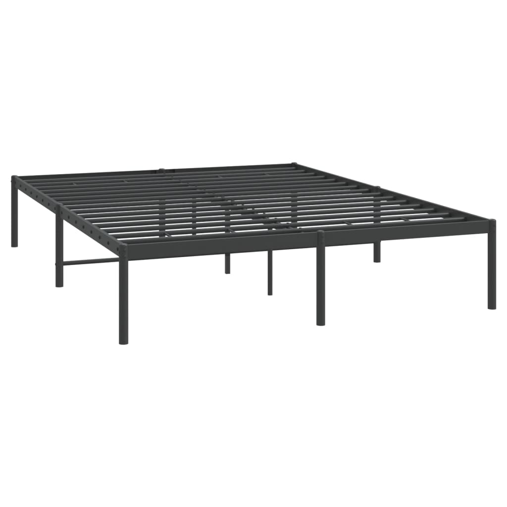 Cadre de lit métal sans matelas noir 160x200 cm - XIOS