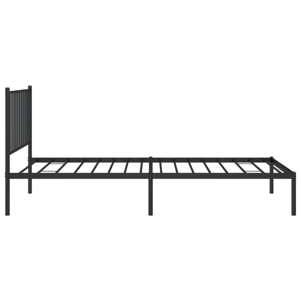 Cadre de lit métal sans matelas avec tête de lit noir 90x200 cm - XIOS