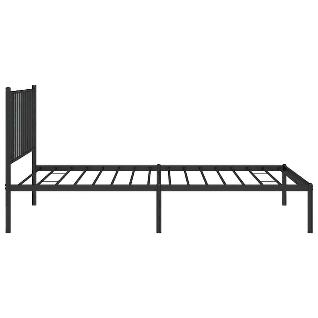 Cadre de lit métal sans matelas avec tête de lit noir 100x190cm - XIOS