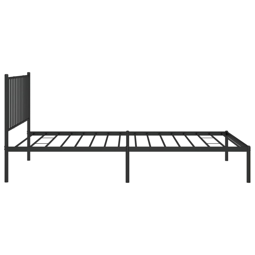 Cadre de lit métal sans matelas avec tête de lit noir 107x203cm - XIOS