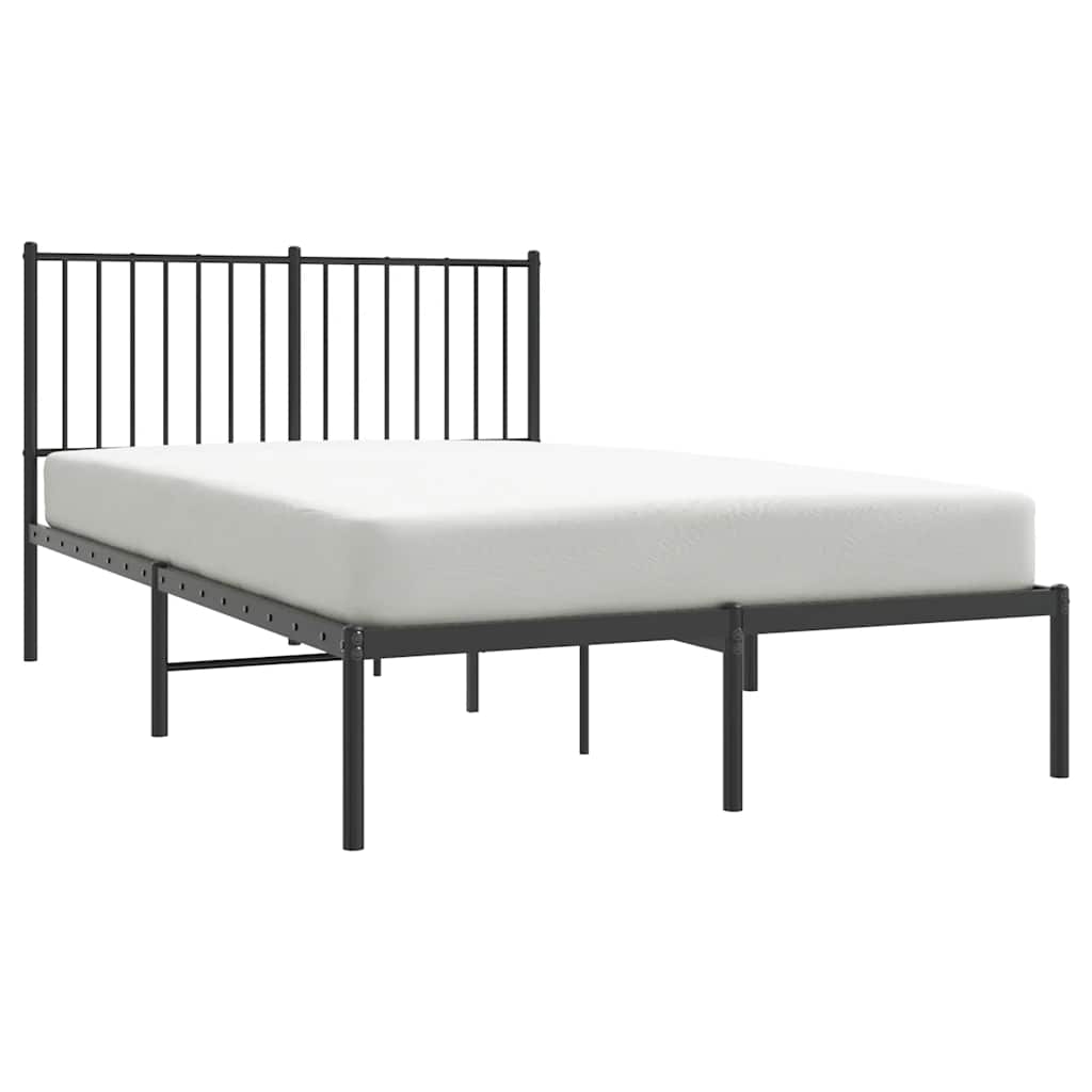 Cadre de lit métal sans matelas avec tête de lit noir 120x190cm - XIOS