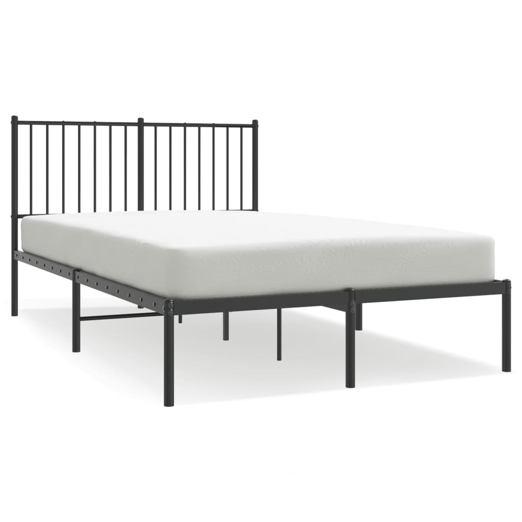 Cadre de lit métal sans matelas avec tête de lit noir 120x200cm - XIOS