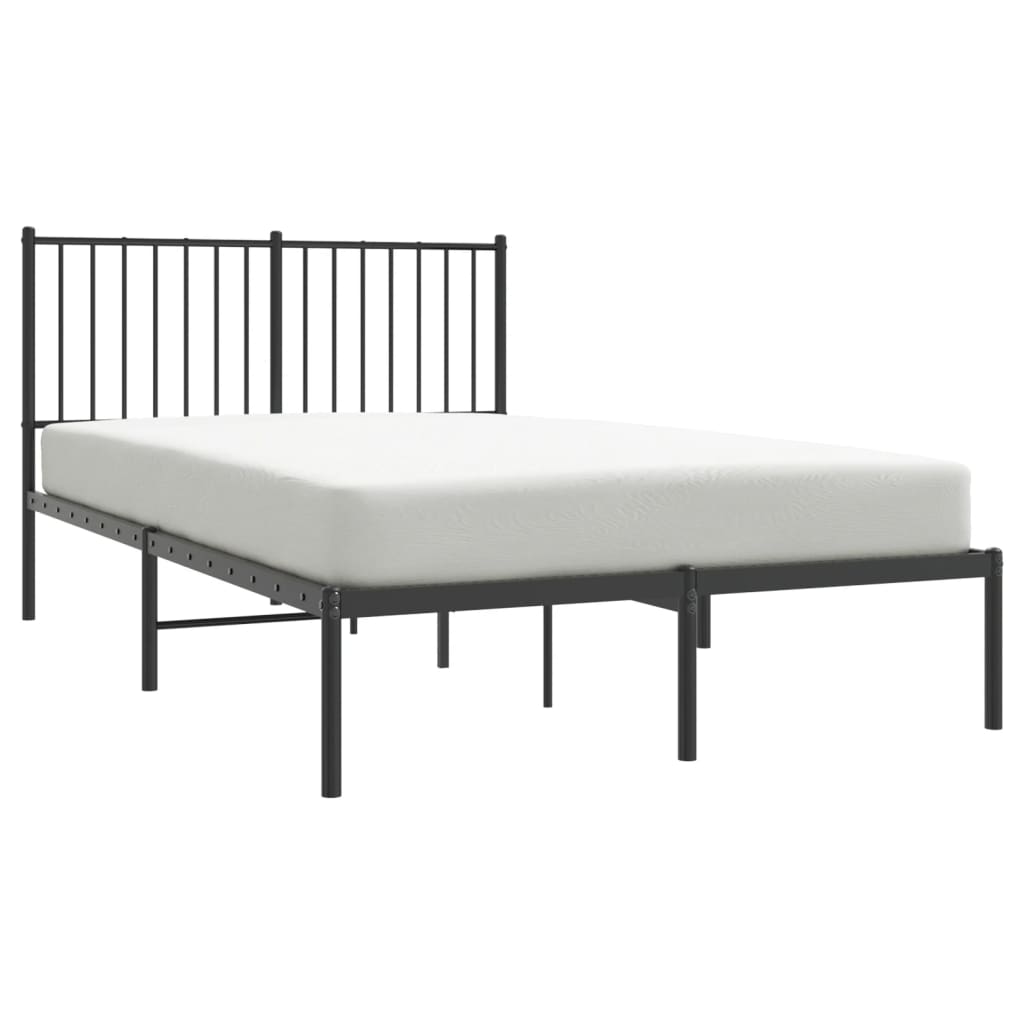 Cadre de lit métal sans matelas avec tête de lit noir 120x200cm - XIOS