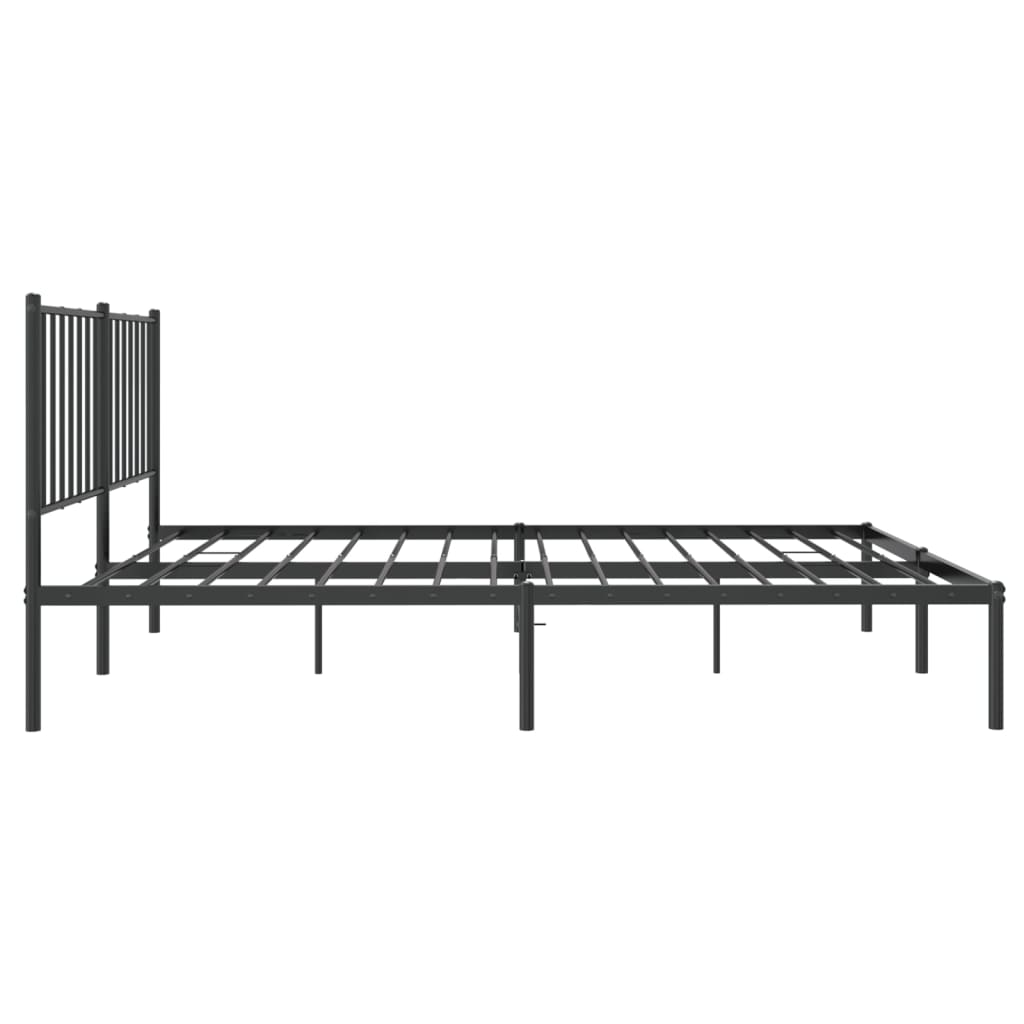 Cadre de lit métal sans matelas avec tête de lit noir 120x200cm - XIOS