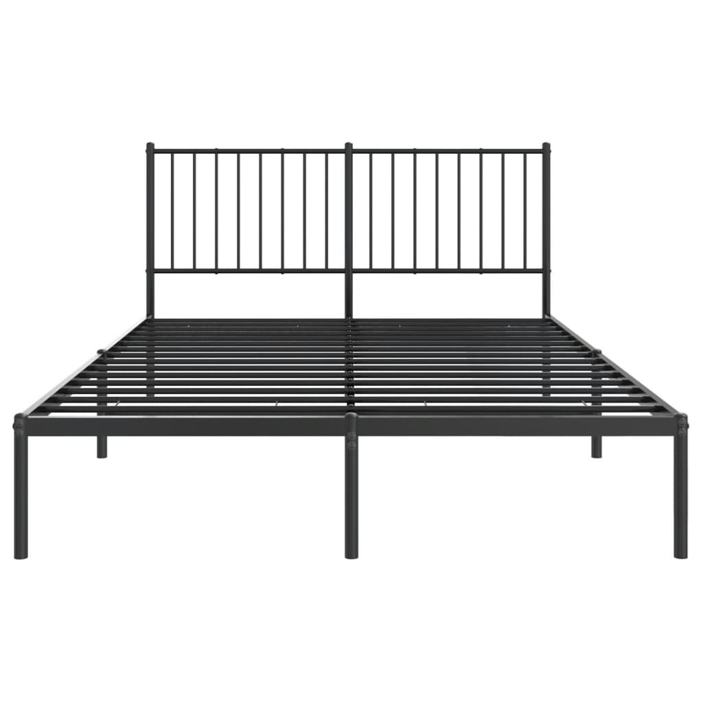 Cadre de lit métal sans matelas avec tête de lit noir 140x190cm - XIOS