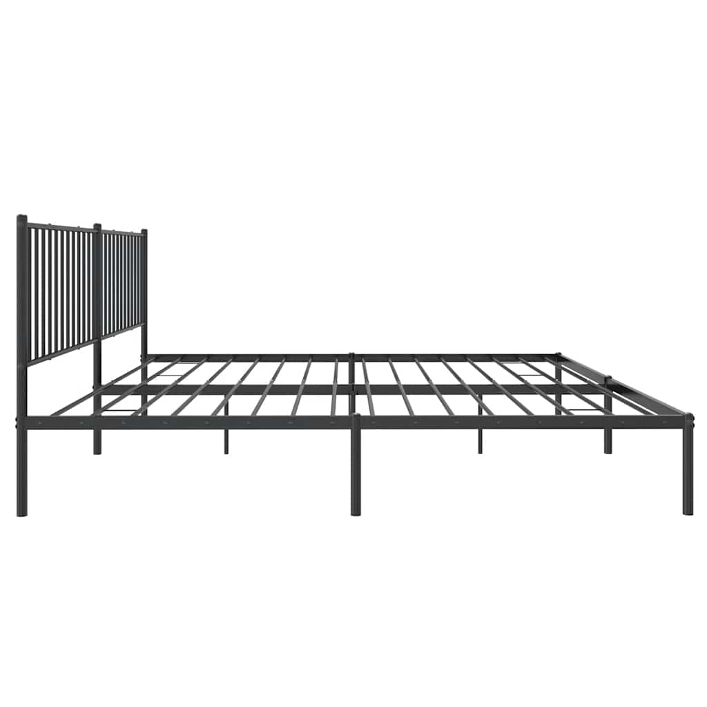 Cadre de lit métal sans matelas avec tête de lit noir 193x203cm - XIOS