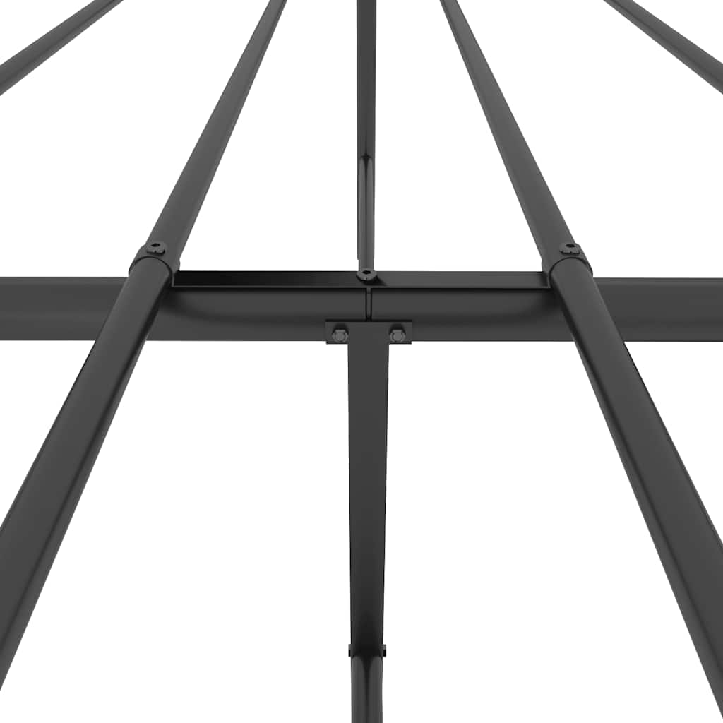Cadre de lit métal sans matelas avec pied de lit noir 135x190cm - XIOS
