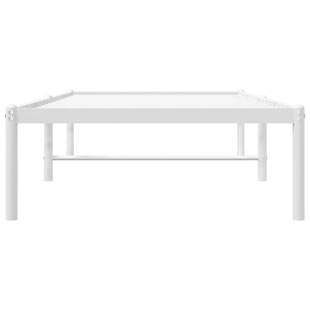 Cadre de lit métal sans matelas blanc 75x190 cm - XIOS