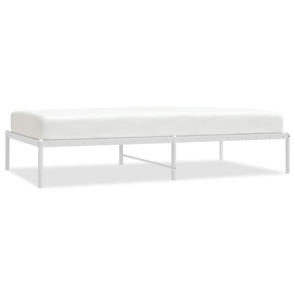 Cadre de lit métal sans matelas blanc 100x190 cm - XIOS