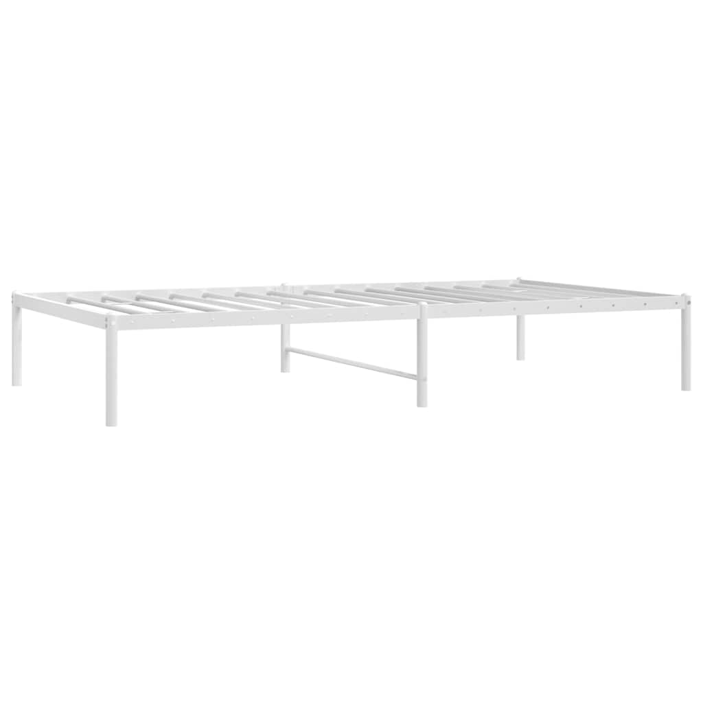 Cadre de lit métal sans matelas blanc 100x190 cm - XIOS